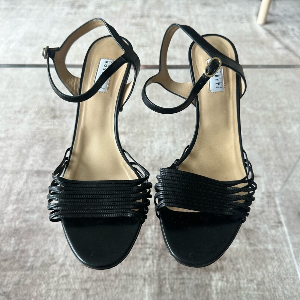 Fratelli Rossetti Black Strappy Sandals with Buckle
